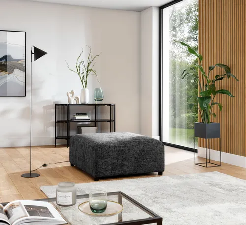 Polsterhocker ROMY in Schwarz