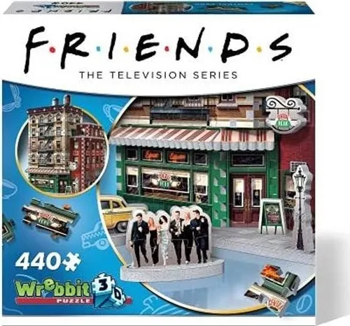 Wrebbit 3D Friends: Central Perk 3D Puzzle - Puzzle der ikonischen Central Perk Kaffeebar aus der Serie FRIENDS, bestehend aus 440 Teilen – perfektes Gemeinschaftserlebnis für Fans der 90er!