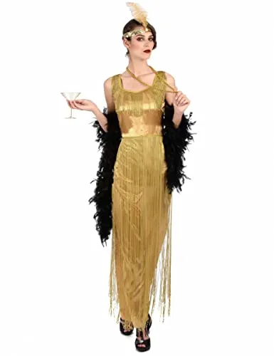 DEGUISE TOI Vegaoo Charleston-Kleid 20er-Kostüm Gold - L
