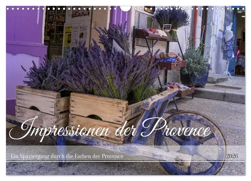 Impressionen der Provence Wandkalender 2026 - Erleben Sie die Farben der Provence mit diesem DIN A3 quer Kalender. Perfekt für Reisefans, bringt er die Schönheit Europas in Ihr Zuhause.