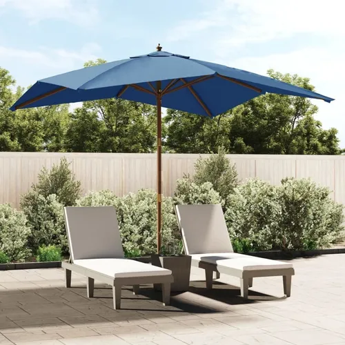 Maison Exclusive Sonnenschirm mit Holzmast Azurblau 300x300 cm