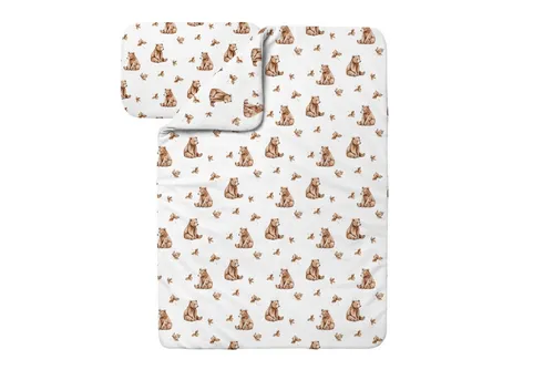 Waldin Babybettwäsche Set aus 100% Bambus, hypoallergen, 2-teilig - Hochwertige Babybettwäsche aus 100% Bambus, ideal für empfindliche Haut. Atmungsaktiv und feuchtigkeitsregulierend für optimalen Schlafkomfort. Inklusive Decke und Kissen, perfekt für süße Träume.