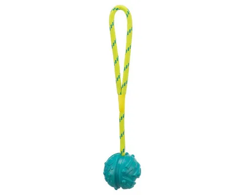 TRIXIE Outdoor-Spielzeug Ball am Seil, schwimmt, Naturgummi, Maße: ø 7 cm / 35 cm