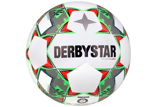 Derbystar Kinder Fußball Brillant DB S-Light v23 - Grün/Rot/Weiß - Top-Qualitätsfußball in Größe 5, ideal für Jugendliche ab 14 Jahren. Perfekt für die Spielsaison 2023/24 und überzeugt durch sein sportliches Design ohne Muster.