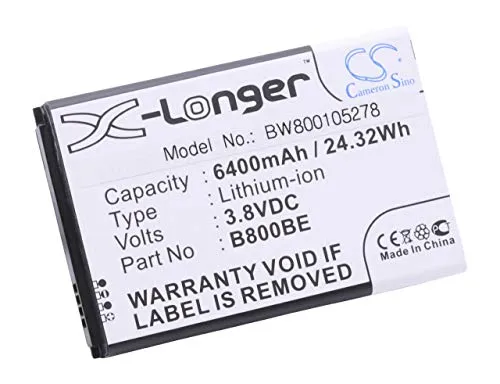 vhbw Akku kompatibel mit Samsung Galaxy Note 3, SC-01F, Note III Handy Smartphone Telefon (6400 mAh, 3,8 V, Li-Ion) + Gehäuserückdeckel weiß