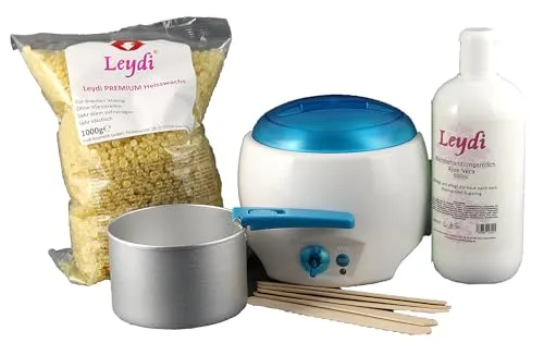 Leydi PREMIUM Brazilian Waxing Set mit Honig - Epilierer für sanftes Waxing, ideal für alle Hauttypen. Enthält Heißwachs, Nachbehandlungsmilch und Spatelset für perfekte Ergebnisse.
