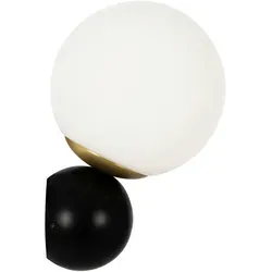 Wandleuchte Nostalgia Schwarz/Weiß/Gold - Elegante Wandlampe - Lampen, stilvolle Wandleuchte in nostalgischem Design, max. 40 Watt, ideal für gemütliche Beleuchtung in jedem Raum.