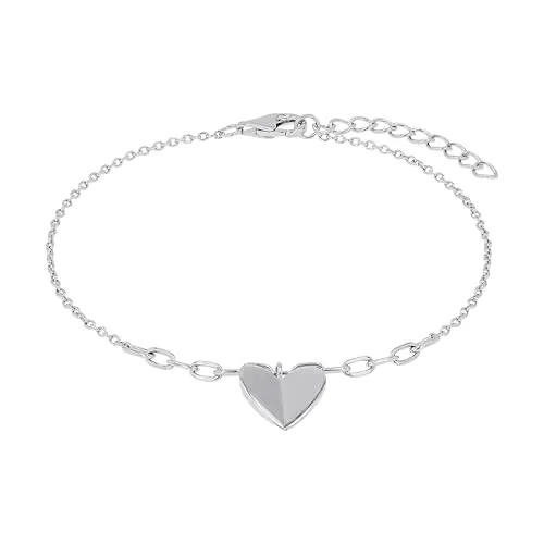 s.Oliver Armband 925 Sterling Silber mit Herz-Design - Armbänder für Damen, hochwertiges 925 Sterling Silber, 17+3 cm lang, ideal als Geschenk in eleganter Schmuckbox.