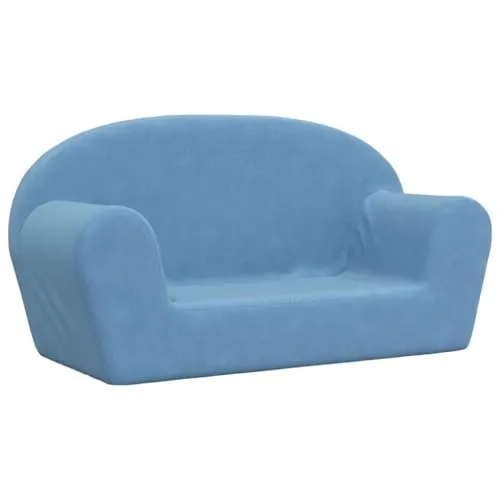 vidaXL 2-Sitzer Kindersofa Blau aus Plüsch von vidaXL