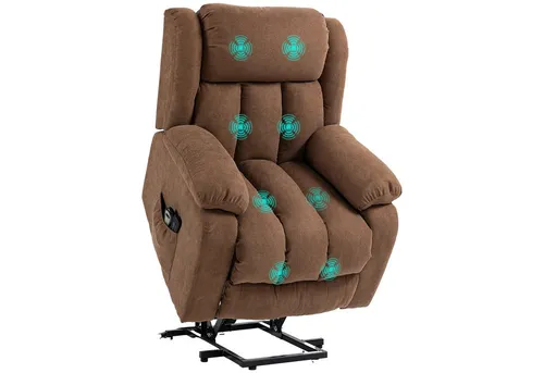 BAYMATE Elektrisch verstellbarer Massagesessel mit Fernbedienung (Braun)
