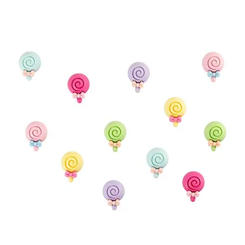 Produktbild Oblique Unique® 12x Lolly Lutscher Konfetti als Streudeko Tischdeko Geschenk Dekoration für Kindergeburtstag Baby Shower Schuleinführung zum Basteln