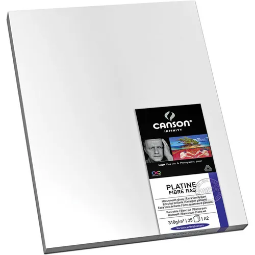 CANSON Infinity Platin Fibre Rag A2 310 g/m² - 25 Blatt Fotopapier - Hochwertiges Fotopapier in A2-Format mit 310 g/m² für brillante Drucke und hervorragende Farbwiedergabe, ideal für Fotografen und Künstler.