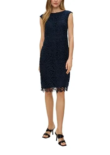 s.Oliver Kleid aus Spitze - Elegantes Freizeitkleid - Freizeitkleid für Damen aus feiner Spitze, taillierte Passform mit Gehschlitz, ideal für besondere Anlässe oder entspannte Ausflüge.