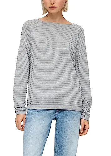 s.Oliver Damen Pullover Grau, XS - Stylischer Pullover für Damen mit Rundhalsausschnitt und langen Raglanärmeln, ideal für jeden Anlass und bequem im Regular Fit.
