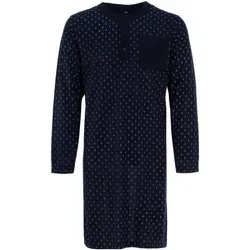 Lucky Nachthemd Nachthemd Langarm - Pfeil V- Ausschnitt mit Knopfleiste (HT) blau M