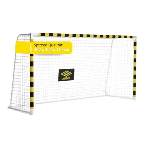 Umbro Fußballtor 300 x 200 x 110 cm - Ideal für Garten und Training - Fußballtor für Kinder und Erwachsene, robust und einfach aufzubauen. Perfekt für Garten oder Halle, um Torschüsse und Techniken zu üben.