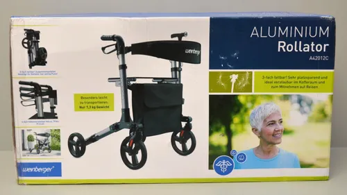 Weinberger Alu-Rollator, 3-fach faltbar und leicht