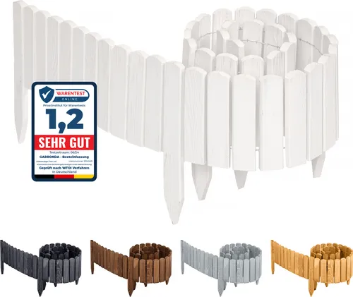 Garronda Beeteinfassung Holz Rollzaun 200 x 10 cm - Flexibler Holzzaun aus imprägniertem Holz, wetter- und schädlingsbeständig. Ideal zur kreativen Abgrenzung von Beeten und Pflanzen im Garten.