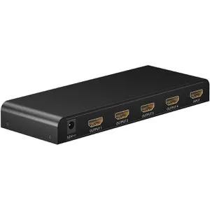GOOBAY HDMI-Splitter 1 auf 4 - 4K @ 30 Hz, ideal für gleichzeitige Projektion auf mehreren Geräten mit Plug & Play-Funktion