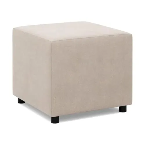 Mebligo - Fußstütze für Sessel 50 x 50 cm NEO Kollektion, Bequemer Hocker als Auflage, Pouf Hocker, Aus Hochwertigen Materialien, Sitzpouf, Fusshocker Gepolstert für Sessel, Beige