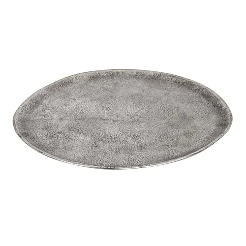 EGLO Living Schale Forleyet – Flacher Dekoteller aus Aluminium - Schalen für stilvolle Dekoration – Der handgefertigte Dekoteller FORLEYET aus antikem Nickel verleiht deinem Wohnbereich Glanz und Individualität. Ideal für saisonale Akzente!