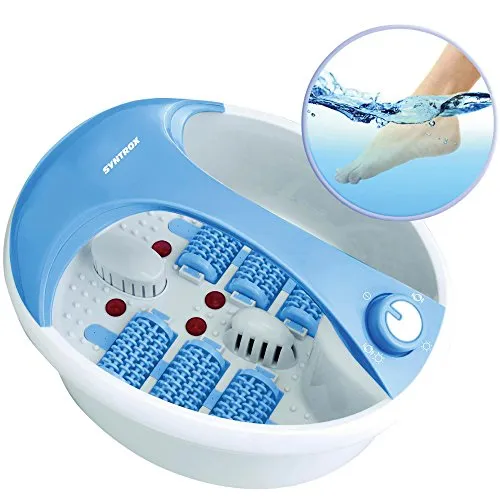 Syntrox Germany Fußsprudelbad Fuss-Reflexzonenmassage Massagegerät FSB-450W Relax mit Infrarotlicht, Vibrations-Sprudelmassage, Wasserheizung