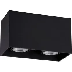 Moderne Aluminium Deckenlampe Schwarz GU10 2-flammig - Eleganter Aufbauspot aus Aluminium in Schwarz. Ideal für Wohnzimmer, Schlafzimmer und Büro. Platzieren Sie ihn einfach über der Unterputz-Abzweigdose und wählen Sie Ihre Leuchtmittel für individuelle Lichtakzente.