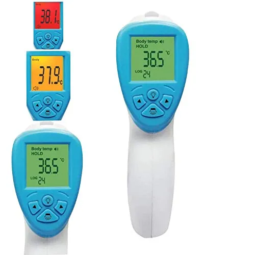Deltasat Fieberthermometer kontaktlos x001 I Infrarot Thermometer mit 3 farbigem LCD-Display Fieberalarm & 2s-Sofortmessung I Stirnthermometer für Babys Kinder & Erwachsene I Fiebermessgerät