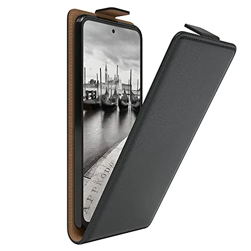 EAZY CASE Hülle kompatibel mit Xiaomi Redmi Note 10 5G Flip Cover zum Aufklappen, Handyhülle aufklappbar, Schutzhülle, Flipcover, Flipcase, Flipstyle Case vertikal klappbar, aus Kunstleder, Schwarz
