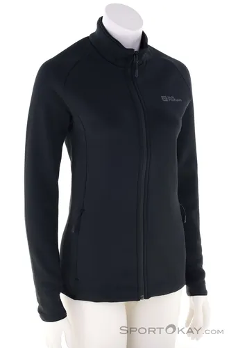 Jack Wolfskin Baiselberg FZ Damen Fleecejacke - Schwarz - Größe S - Funktionsjacke für Damen, aus weichem, warmem Fleece, ideal für Outdoor-Aktivitäten und kühle Tage.