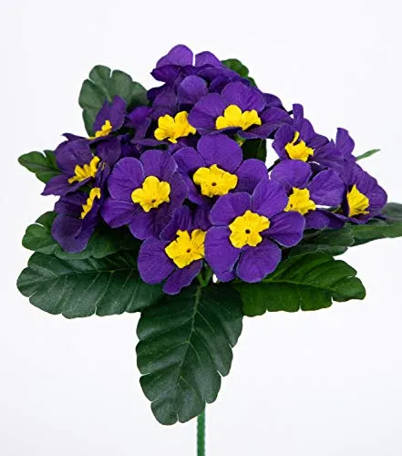 Primelbusch 24x22cm lila mit 20 Blüten PM Kunstblumen Kunstpflanzen künstliche Primel Schlüsselblume