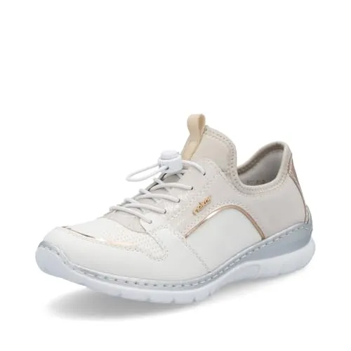 Rieker Damen Low-Top Sneaker L3294 – Bequeme Halbschuhe für den Alltag - Modische Halbschuhe aus Kunstleder mit Textil-Innenmaterial. Ideal für den täglichen Einsatz, bieten diese Sneakers Komfort dank der leichten PU-Sohle und dem 3,7 cm Keilabsatz.