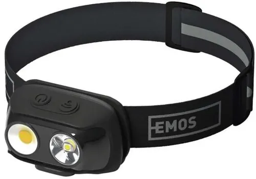 EMOS 1441317000 COB LED aufladbare Stirnlampe P3542, 500lm, 130m, Li-pol 1200mAh, schwarz