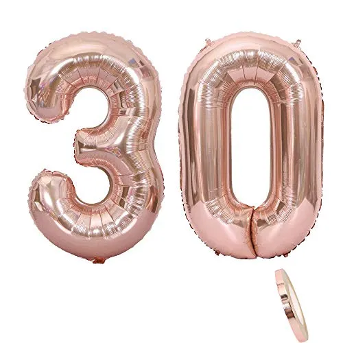 Luftballons Zahl 30, Nummer 30 Luftballon Rosegold Mädchen ,40