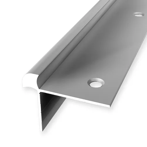 Küberit Treppenkantenprofil 33 x 43 mm - Aluminium Silber - Bodenleisten für Treppen, robustes eloxiertes Aluminium, schützt vor Abnutzung und sorgt für sicheren Halt mit rutschfester Oberfläche.