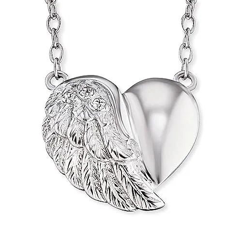 Engelsrufer Kette mit Anhänger Little Magic – Herzflügel - Elegante Kette aus 925er Silber mit handgefertigtem Herzflügel-Anhänger und funkelndem Zirkonia. Ideal für jeden Anlass und das perfekte Geschenk!