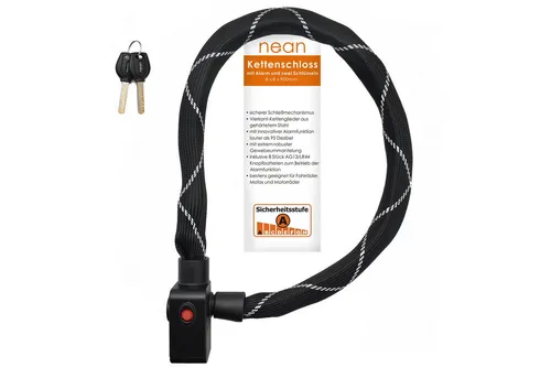 nean Fahrrad-Ketten-Schloss mit Alarm - Schlösser & Sicherheit – sicheres Kettenschloss mit Alarmfunktion für optimalen Diebstahlschutz, Länge: 900 mm, Gewicht: 1420 g, ideal für Fahrradfahrer.