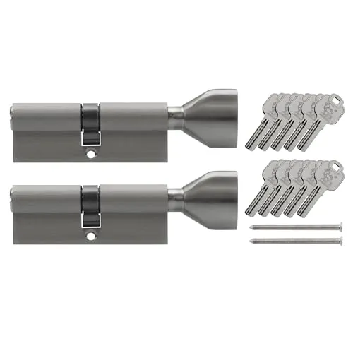 2x Knaufzylinder KSN 90 mm 45/45 gleichschließend inkl. 10 Schlüssel