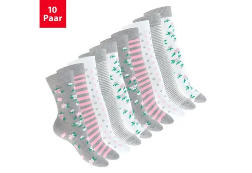 celodoro Basicsocken Süße Damen Eco Socken mit Motiv (10 Paar) Regenerative Baumwolle