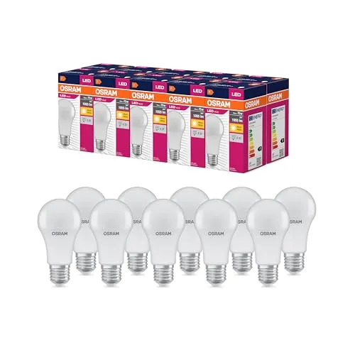 OSRAM 10x LED Star Value Classic A75 LED Lampe für E27 Sockel Birnenform FR, 60W