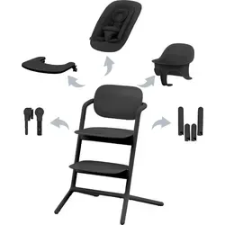 Cybex Hochstuhl Lemo 2.0 4in1 Set mit Neugeborenenset, Stunning Black - Hochstuhl, 4in1 System für lange Nutzbarkeit, stilvolles Design in Stunning Black, ideal für Babys und Kleinkinder.