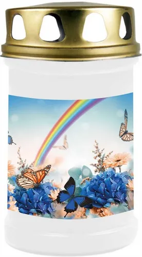 HS Candle Grabkerze mit Motiv 4er-Pack, hochwertiges Wachs, wind- & wetterfest