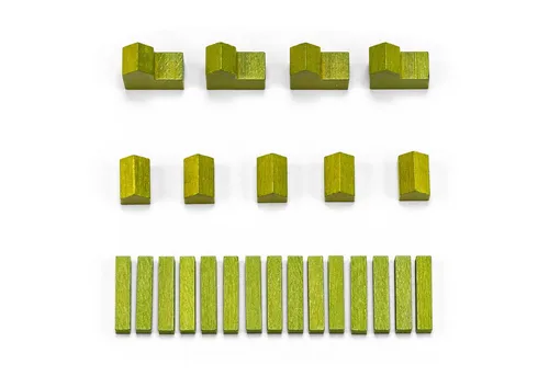 Waldfelsen Spiel – Holz-Figuren Spielfiguren Ersatz passend für Die Siedler von Catan, Spielmaterial, Verschiedene Farben