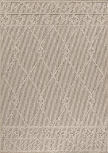 Teppium In & Outdoor Teppich Skandi Boho Stil Einfarbig Flachgewebe Wetterfest Wohnzimmer Balkon Terrasse Küchenteppich, Grösse: 80x150 cm