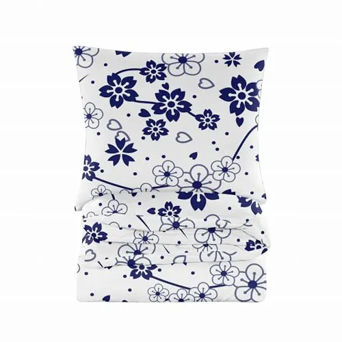 Cotton Market Bettwäsche 220x200 cm - Bettwäsche Baumwoll-Mikrofaser - Bettwäsche-Sets 3 Teilig - Bettbezug 220 cm und 2 Kissenbezug 70x80 cm - Blumen