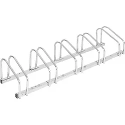 Woltu Fahrradständer (1-St), Fahrradhalterung auf dem Boden Aufstellständer silberfarben 130.5x32x27 | 32 cm x 130.5 cm x 27 cm