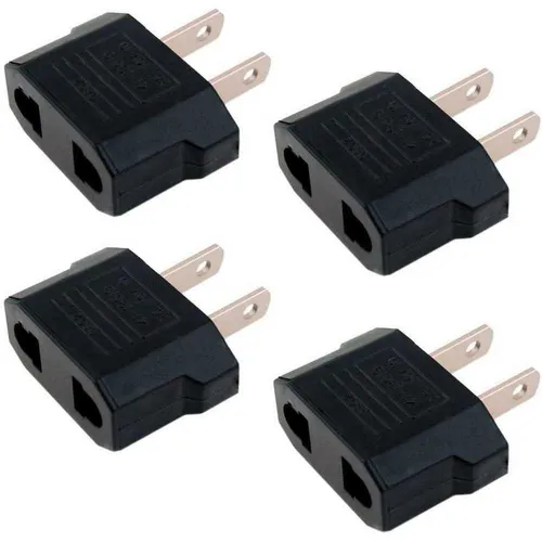 OcioDual 4X Stück Reise Strom Adapter EU/DE Europa Deutschland Stecker auf/Für USA US