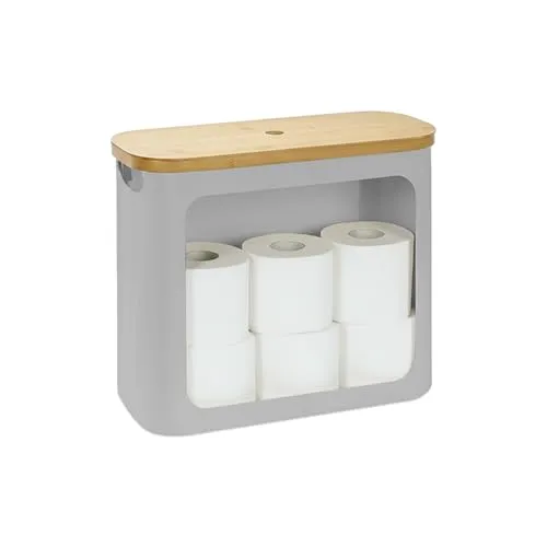 Toilettenpapierhalter Grau von Relaxdays