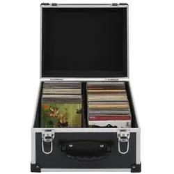 vidaXL CD-Koffer für 40 CDs - Aluminium ABS Schwarz - CD/DVD-Aufbewahrung mit robuster Aluminiumbeschichtung, verstärkten Ecken und abschließbarem Design für optimalen Schutz und Organisation Ihrer CDs.