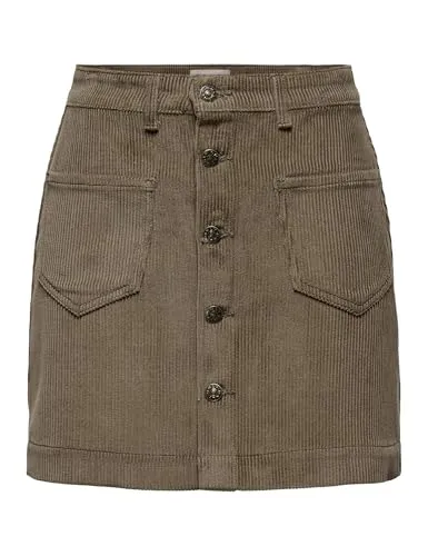ONLY Damen Röcke 15182080 Cub L - Stylischer Cordrock Mini für Damen von ONLY, perfekt für trendige Outfits und vielseitige Kombinationsmöglichkeiten.